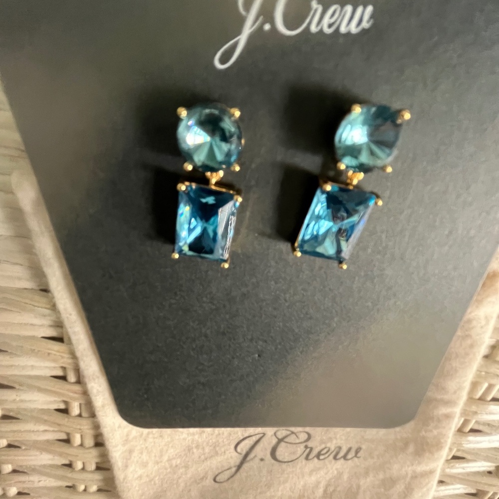 J Crew Blue Crystal Earrings